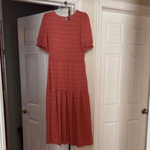 Elegant rust pink Midi Dress